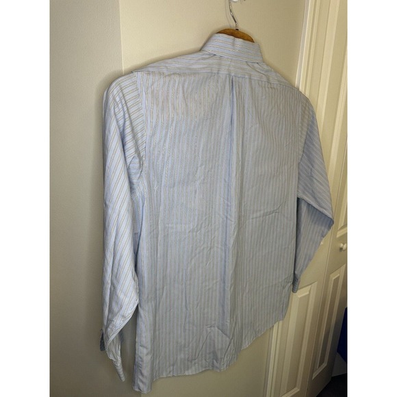 Brooks Brothers Mens 17-35 Classic Dress Shirt Long Sleeve Full Button‎ Up Blue - Picture 9 of 10